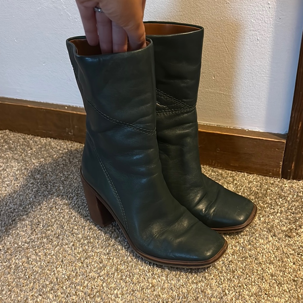 Franco Sarto Green Leather Boots
